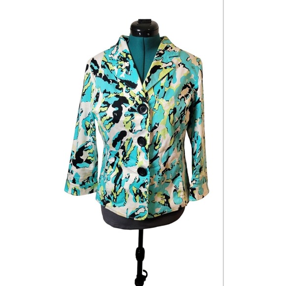 Cheryl Nash Womens Blazer Jacket‎ Size Large Button Front Pockets - Picture 1 of 10